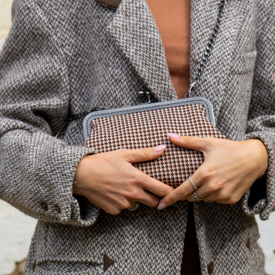 Clutch AIDA BIANCO/BORDEAUX